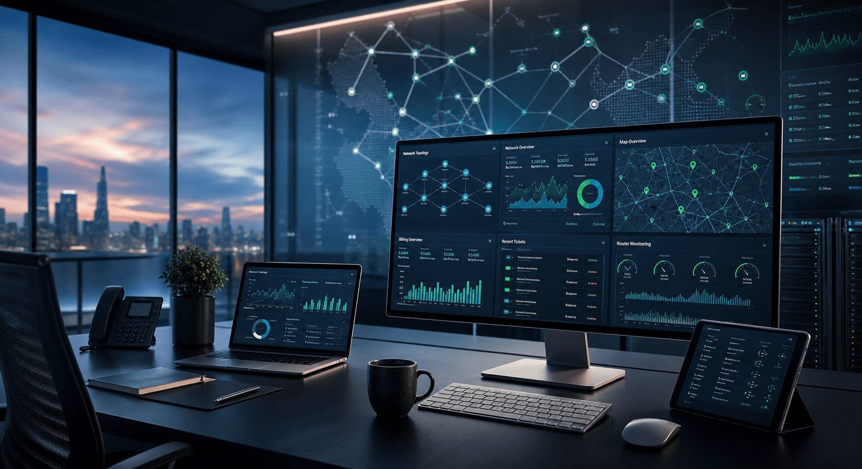 Enterprise ISP operations dashboard preview